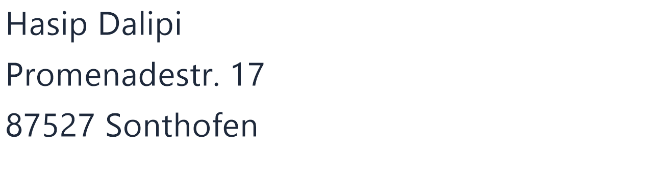Kontaktinformationen des Anbieters